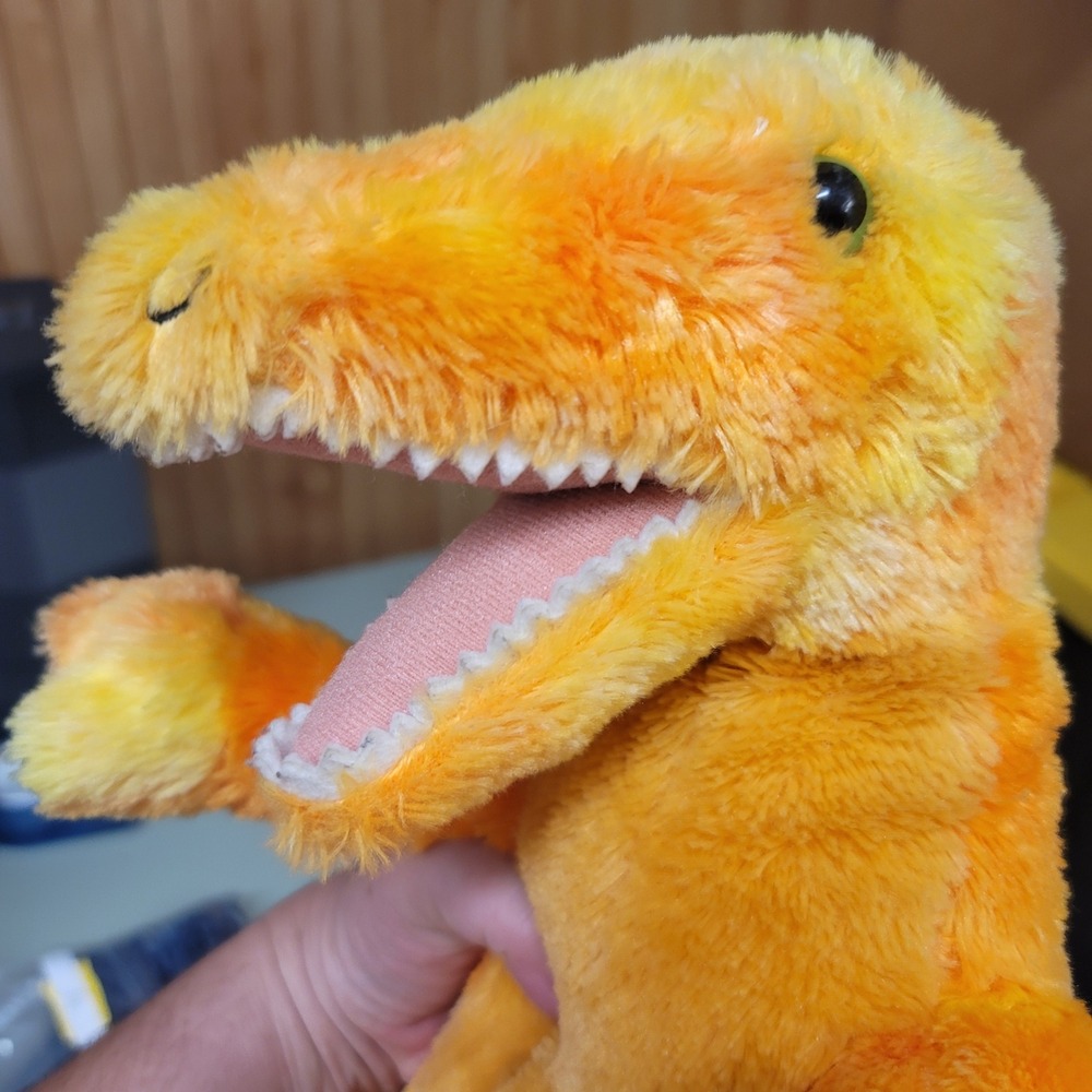 Build A Bear Orange Yellow Tie Dye Dinosaur Plush Stuffed Animal Toy